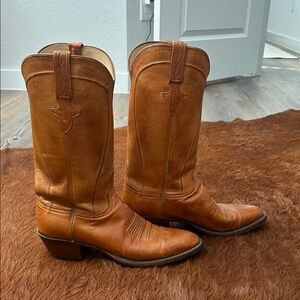 Lucchese Brown Leather Western Boots